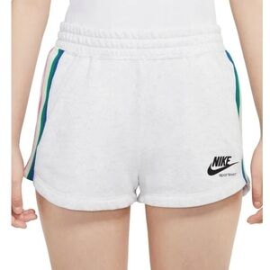 Nike Women’s Sportware Heritage Fleece Shorts in Birch Heather/Black in  XLarge